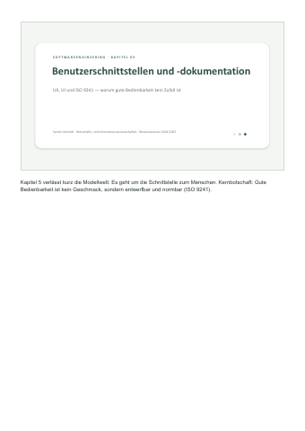 05 – Benutzerschnittstellen und -dokumentation – Vorschau