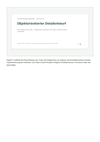 07 – Objektorientierter Detailentwurf – Vorschau