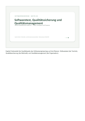 08 – Softwaretest, QS und QM – Vorschau