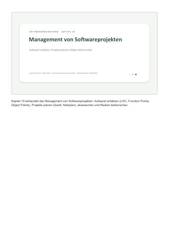 10 – Management von Softwareprojekten – Vorschau