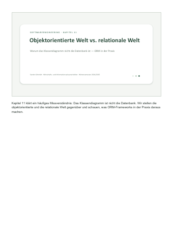 11 – Objektorientierte vs. relationale Welt – Vorschau